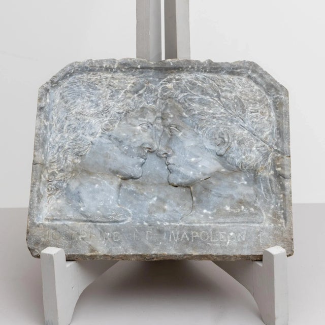 Stone Relief of Napoleon and Josephine, France, 19th-Century, Marble For Sale - Image 7 of 7