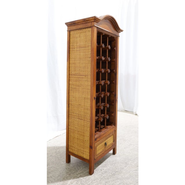 Mid-Century Modern Rattan Wine Rack For Sale - Image 4 of 9
