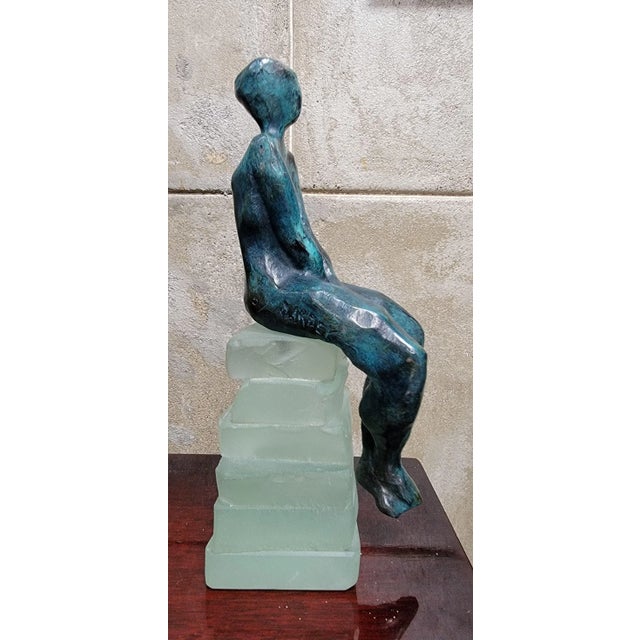 Bronze Cubist Figurative Sculpture by Dominique Dardek 5/50 For Sale - Image 4 of 7