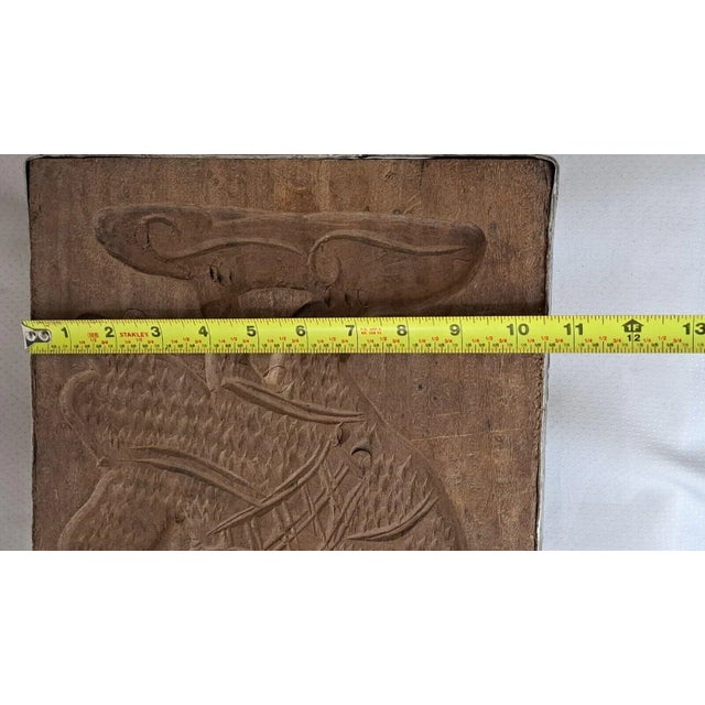 Antique Carved Wood a Man Riding Rooster Springerle Cookie Board Mold Folk Art, 18th Century For Sale - Image 12 of 12
