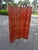 Wood 1940s American Industrial Red Lacquer Wood & Leather Room Divider Screen For Sale - Image 7 of 8
