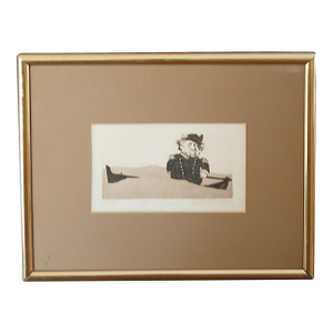 Late 20th Century Charles Bragg Signed & Numbered Etching "Going Down" Renowned Satirical Artist