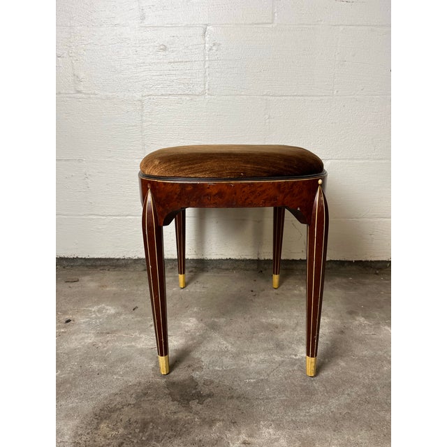 Vintage Art Deco Vanity Stool by Company of Master Craftsmen W. & J. Sloane For Sale In New York - Image 6 of 12