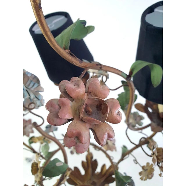 Metal Mid-Century Italian Tole Chandelier, 1950s For Sale - Image 7 of 13