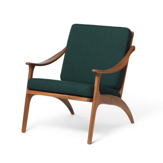 Lean back lounge chair teak forest green by Warm Nordic Dimensions: D68 x W78 x H 78 cm Material: Solid Teak, Foam,...