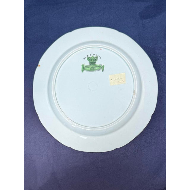 Antique 19th Century English Mason’s Ironstone Hand-Colored Polychrome Chinoiserie Scroll Dinner Plate For Sale In Chicago - Image 6 of 6