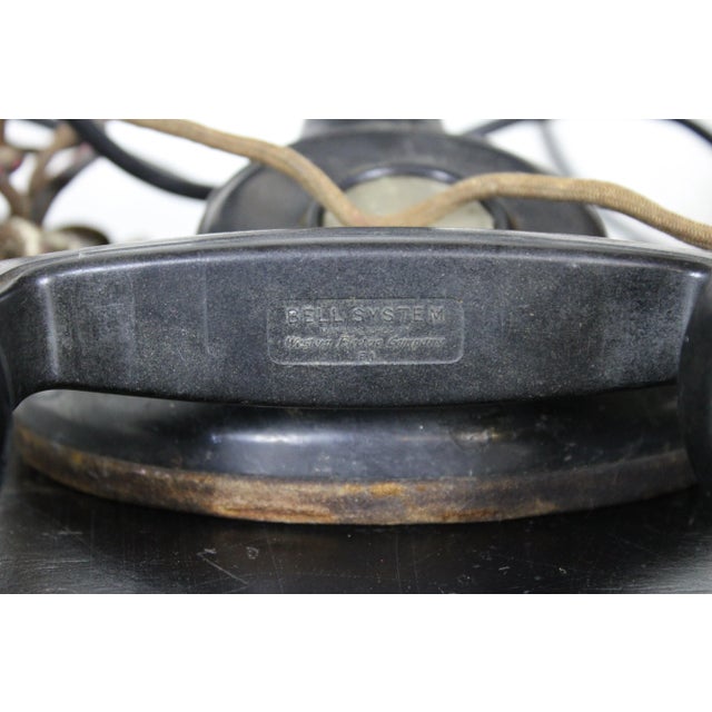 Wood Antique Western Electric Bell System Crank Telephone Oak Case Bakelite Ringer For Sale - Image 7 of 13