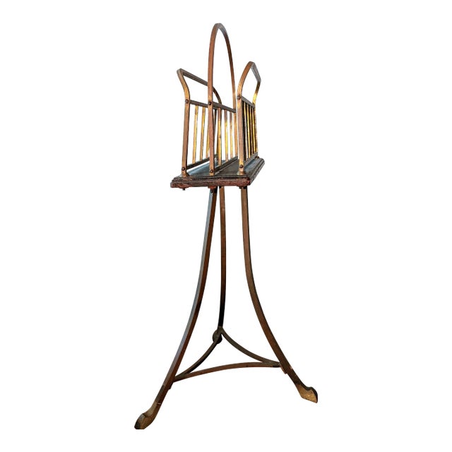 Antique French Magazine Rack Stand For Sale