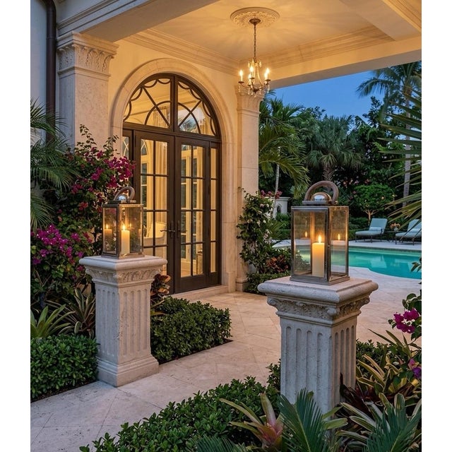 Traiditional Artisan Nickel-Finish Glass Lanterns With Driftwood Handles - a Pair For Sale - Image 10 of 12