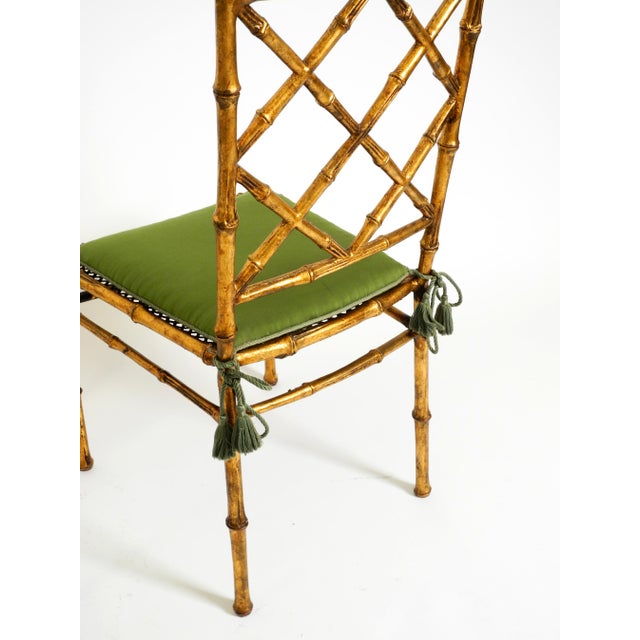 Regency Metal Chairs in Faux Bamboo with Golden Surface, 1970s, Set of 2 For Sale - Image 13 of 18