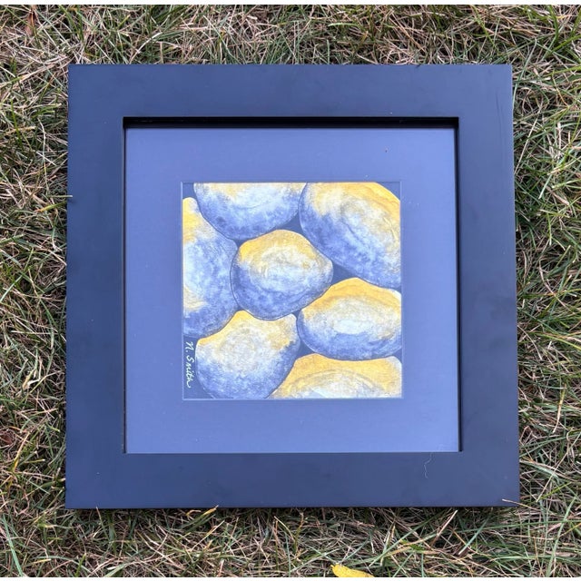 Contemporary "Stone Harmony" Original Watercolor Painting Signed and Framed For Sale - Image 3 of 3