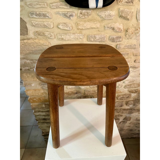 Wood Stool by Pierre Gautier Delaye, 1950s For Sale - Image 7 of 13