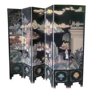 Mid-Century Coromandel Six Panel Screen For Sale