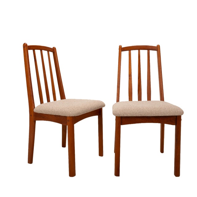 1980s 1980s Koda Woodcraft Danish Modern Teak Slat Back Side Dining Chairs - A Pair For Sale - Image 5 of 12