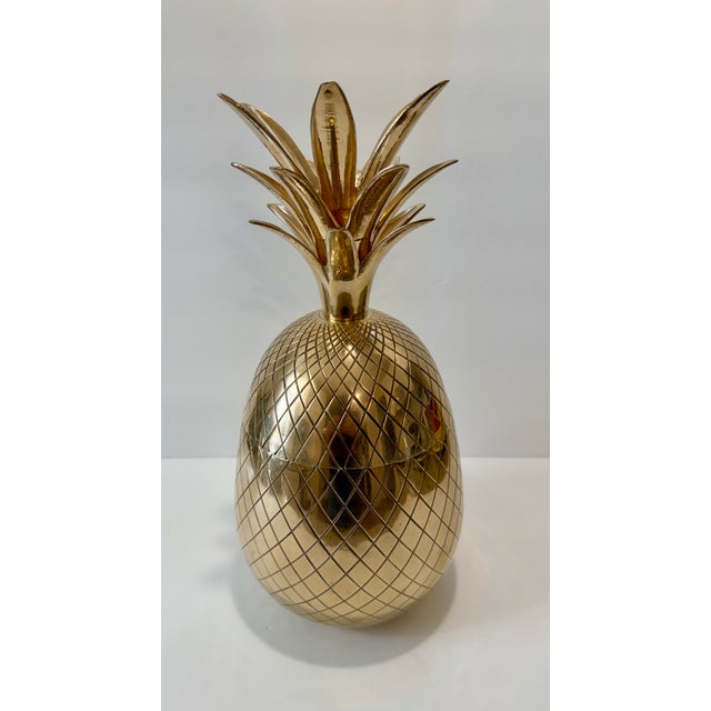 1960s Extra Large Brass Pineapple Ice Bucket, Hollywood Regency Style For Sale In New York - Image 6 of 11