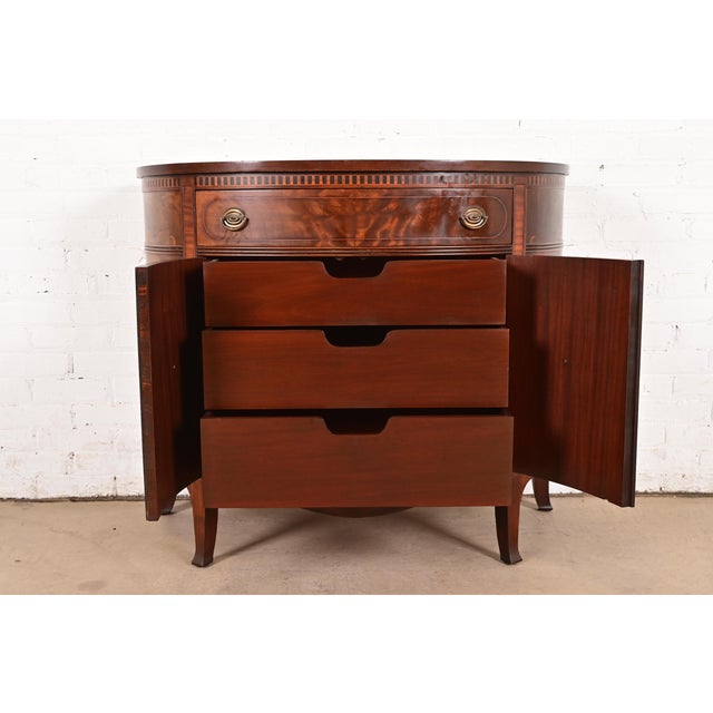 Romweber Federal Flame Mahogany Demilune Console Table, Circa 1920s For Sale In South Bend - Image 6 of 12