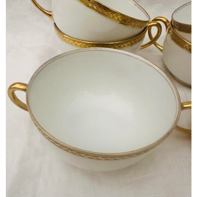 Limoges, France Vintage Set of 6 Vignaud Limoges Gold Rim Cups For Sale - Image 4 of 6