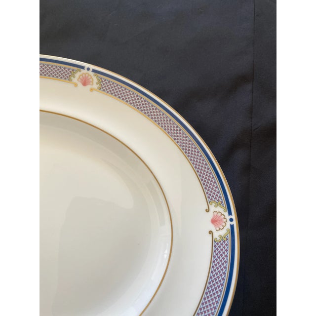 Ceramic Late 20th Century Wedgwood Waverley Bone China Oval Serving Platter Mint Condition For Sale - Image 7 of 11