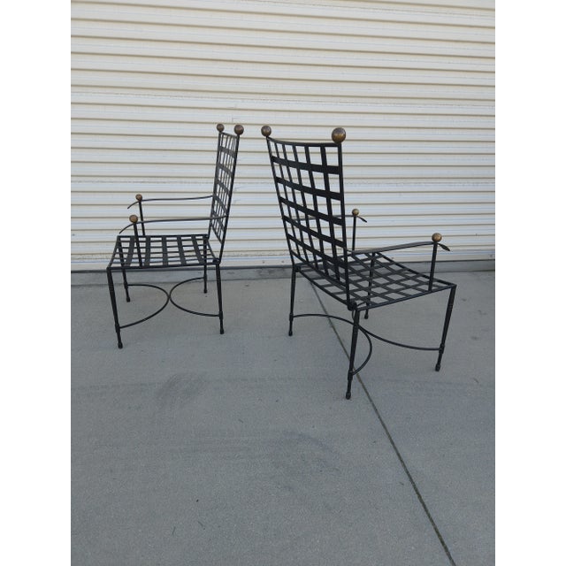 2 Janus Et Cie Amalfi Tuxedo Armchairs Stainless Steel Patio For Sale In Los Angeles - Image 6 of 17