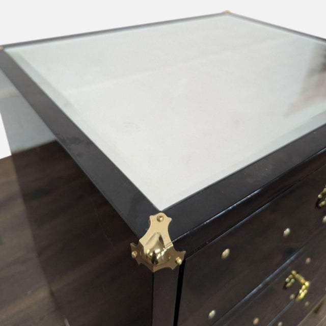 Chic Home Arezzo Black 3-Drawer Dresser/Nightstand With Gold Accents and Modern Legs, Attributed For Sale In San Francisco - Image 6 of 8