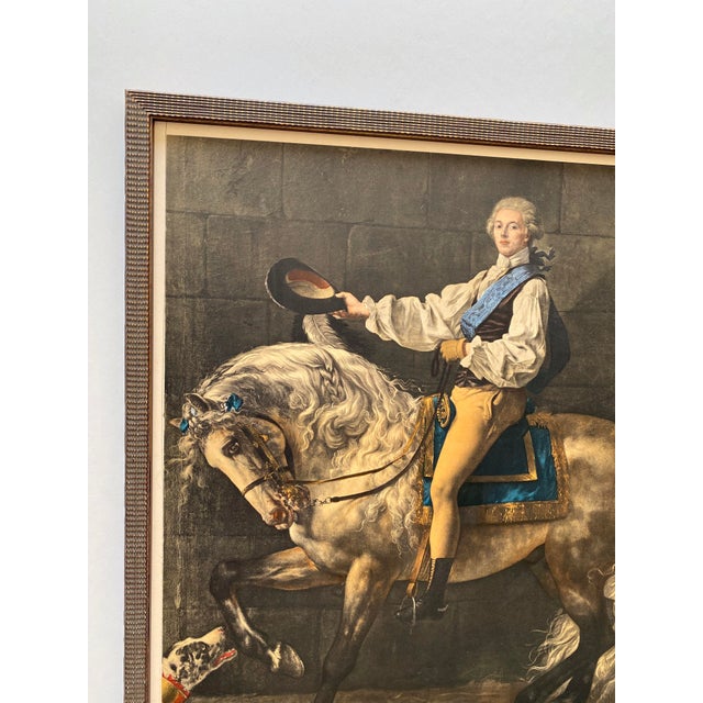 Various Artists Jacques Louis David Vintage 1958 Neoclassical Mourlot Lithograph Print Framed Paris Exhibition Poster " Equestrian Portrait " 1781 For Sale - Image 4 of 14