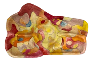 Abstract Painted and Hand Carved Bowl