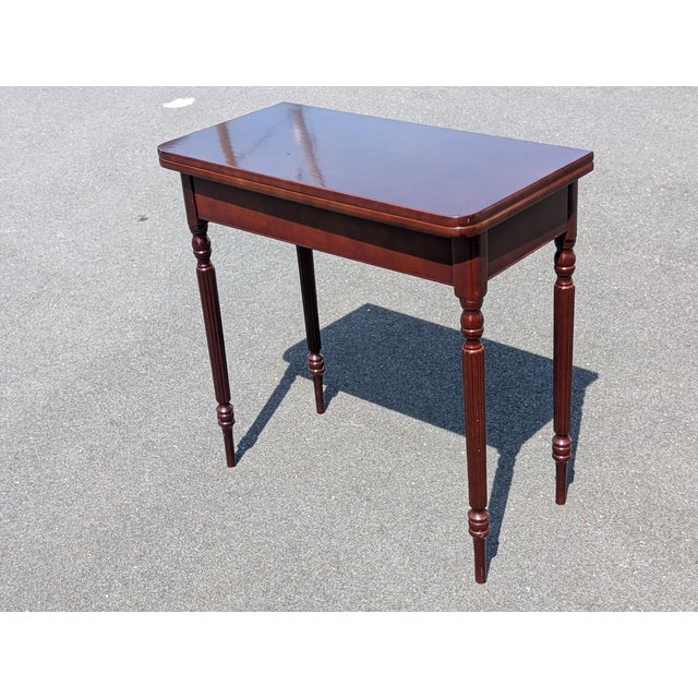 Brown Vintage Victorian Style Mahogany Convertible Console and Game Table For Sale - Image 8 of 13