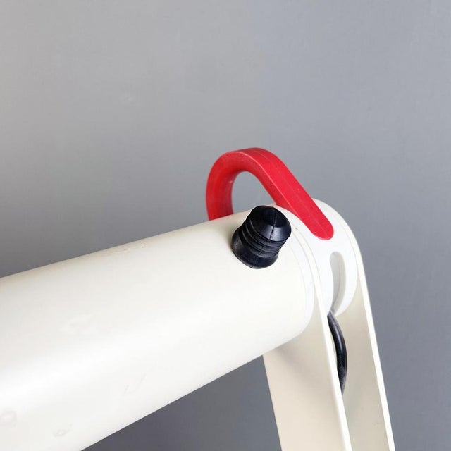 Italian Modern Adjustable White Metal Table Lamp with Clamp, 1980s For Sale - Image 14 of 18
