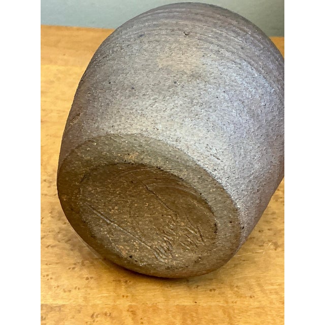Mid 20th Century Vintage Textured Studio Pottery Vase For Sale - Image 5 of 16