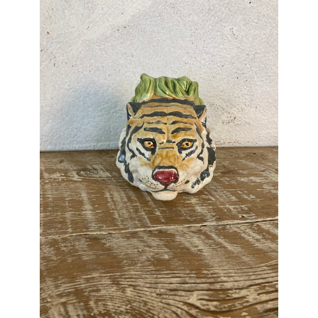 Italian Palm Beach Style Vintage Tiger Planter For Sale - Image 3 of 10