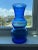 1920s Cobalt Blue Depression Glass Set -3 Pieces Trophy Vase, Double Beehive Vase and Mayonnaise Bowl For Sale In Jacksonville, FL - Image 6 of 8