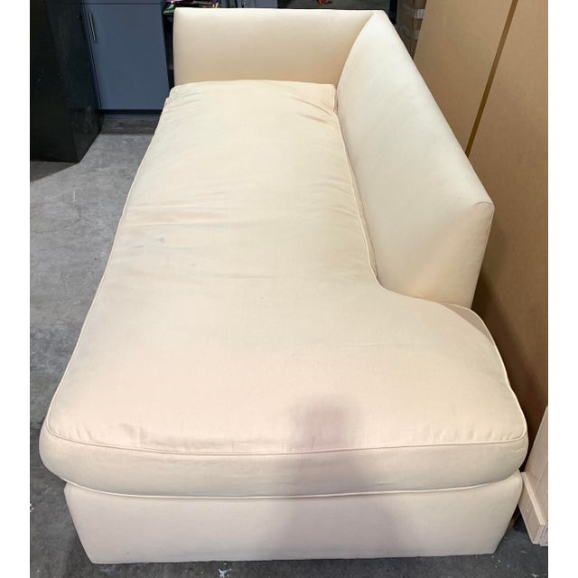 Contemporary Cream Linen 'Left Back' Sofa by Waldo Fernandez For Sale - Image 4 of 14