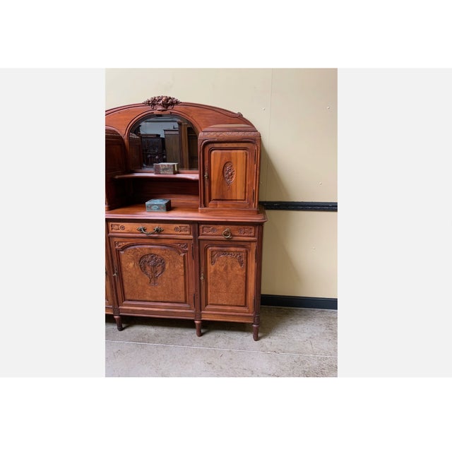 1920s Vintage Art Nouveau Cabinet in Walnut, 1925 For Sale - Image 5 of 13