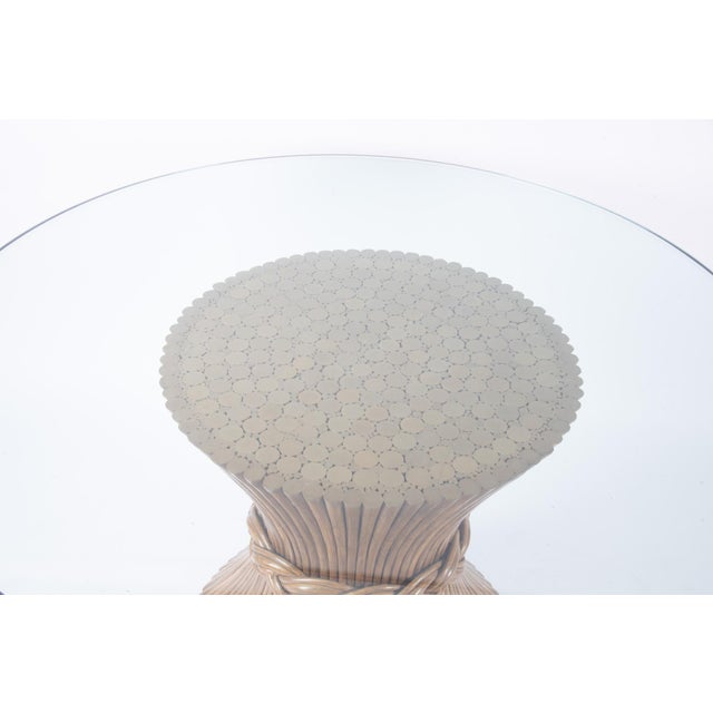 Mid-Century Modern McGuire Sheaf of Wheat Glass Top Dining Table For Sale - Image 3 of 4