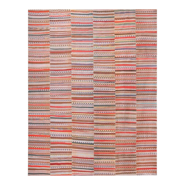 Nazmiyal Collection Stripped Modern Rag Rug For Sale