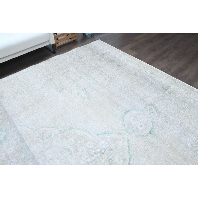 Textile 1970s Vintage Persian Handmade Wool Cotton Light Gray Area Rug For Sale - Image 7 of 11