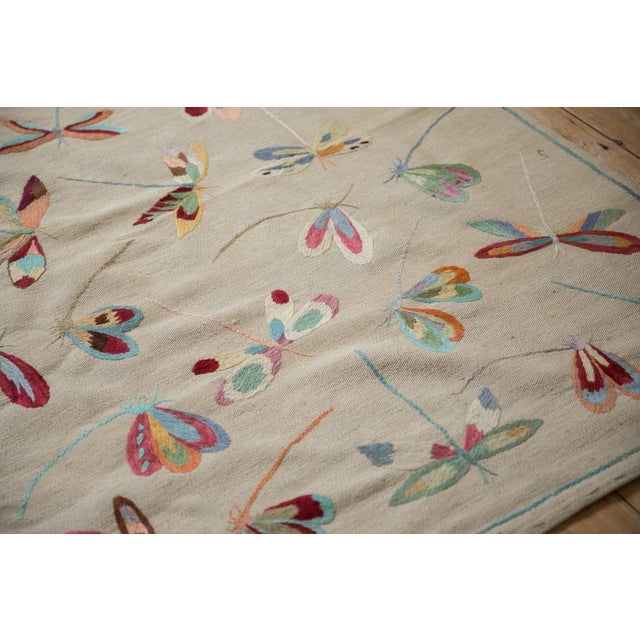 Textile New Pakistani Mixed Weave Pictorial Kilim Design Rug - 8'2" X 9'3" For Sale - Image 7 of 13