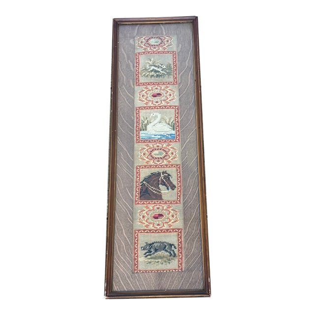 Framed Vintage English Textile Art For Sale
