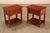 Quality Pair of Fruitwood Bedside Stands, Each with Single Dovetailed Drawer, Wooden Knob Pull, and Lower Open Shelf