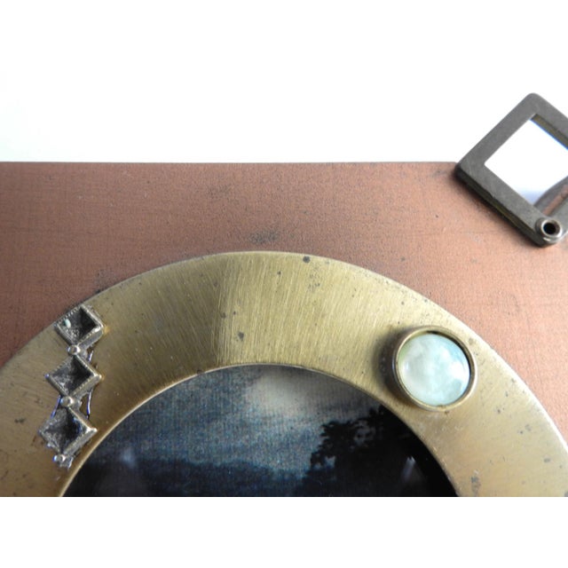 Postmodern Memphis Style Mixed Media Resin & Brass Picture Frame by Jill Schwartz 1990s For Sale - Image 10 of 11