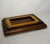 Vintage Hollywood Regency Campaign Style Golden Yellow Leather and Brass Tabletop Picture Frame For Sale - Image 9 of 11