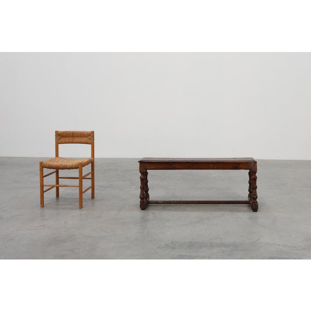 Antique English Oak Farmhouse Bench, United Kingdom, 1850s For Sale - Image 4 of 12