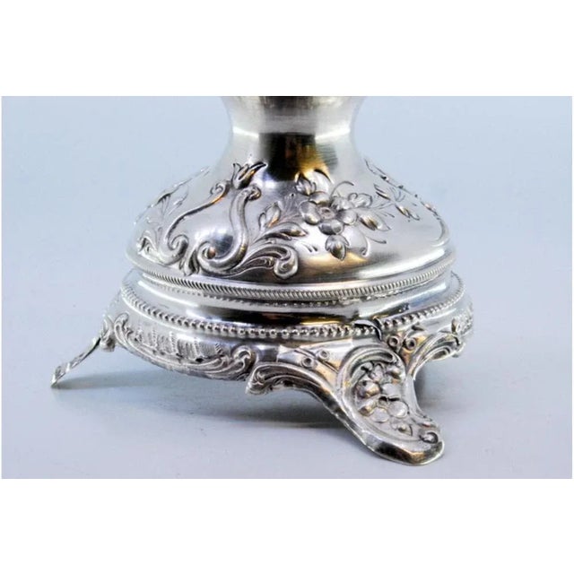 Metal Silver Toothpick Holder with Figure For Sale - Image 7 of 9