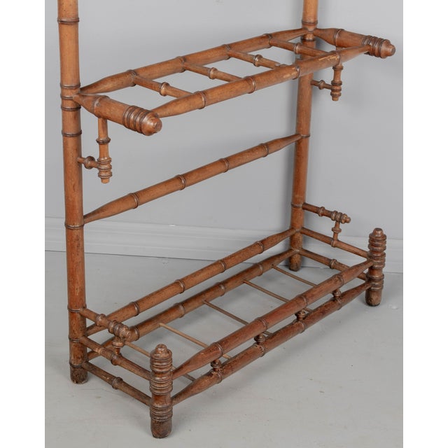 Glass 19th Century French Faux Bamboo Hall Tree or Coat Rack For Sale - Image 7 of 10