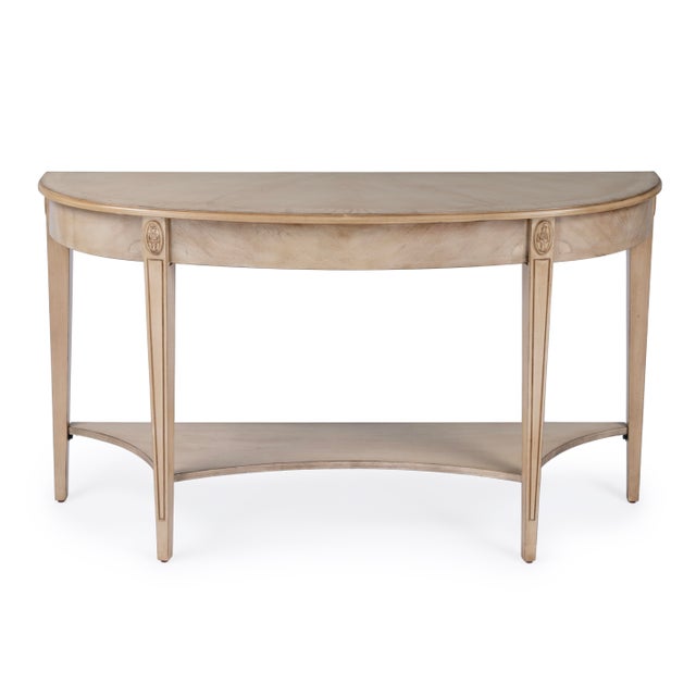 Beige Astor 54"W Demilune Console Table, Antique Beige For Sale - Image 8 of 8