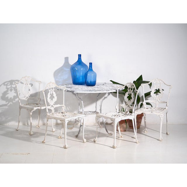 Vintage White Garden Table and Chairs, 1950, Set of 5 For Sale - Image 15 of 15