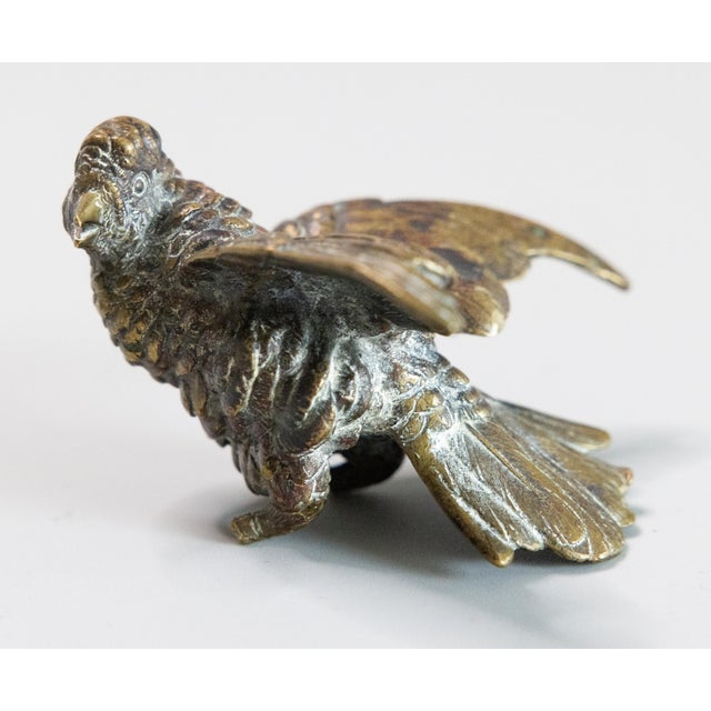 Metal 19th Century Antique French Bronze Sparrow Bird Paperweight Sculpture For Sale - Image 7 of 7