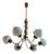 Opaline and Brass Italian Chandelier in the style of Stilnovo, 1950s For Sale