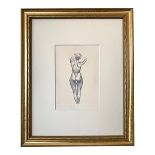 Vintage Nude Female Drawing by Robert Whitmore For Sale