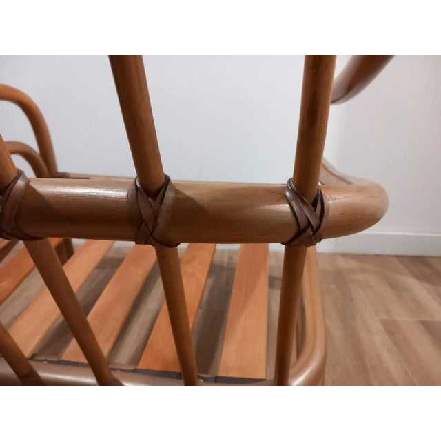 Textile Set of Scandinavian Two Rattan Armchairs, 1970s For Sale - Image 7 of 11